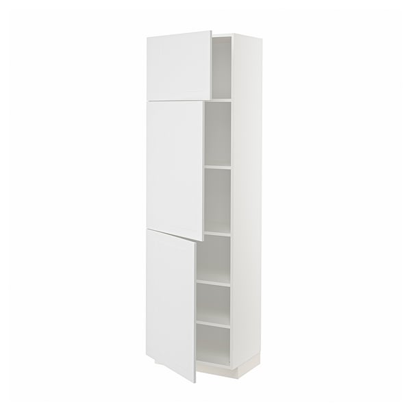 METOD High cabinet with shelves/3 doors, white/Stensund white, 60x41x200 cm