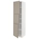 METOD High cabinet with shelves/3 doors, white/Upplöv matt dark beige, 60x60x220 cm