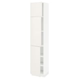 METOD High cabinet with shelves/3 doors, white/Veddinge white, 40x41x200 cm