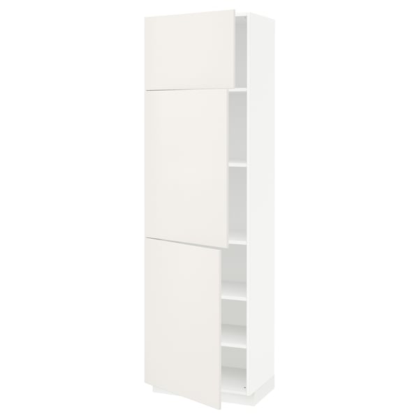 METOD High cabinet with shelves/3 doors, white/Veddinge white, 60x41x200 cm
