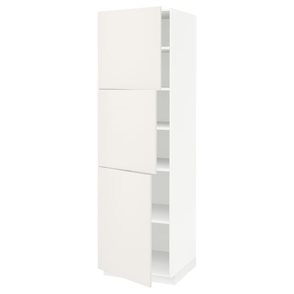 METOD High cabinet with shelves/3 doors, white/Veddinge white, 60x60x200 cm