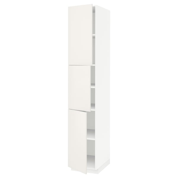 METOD High cabinet with shelves/3 doors, white/Veddinge white, 40x60x220 cm