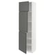 METOD High cabinet with shelves/3 doors, white/Voxtorp dark grey, 60x41x200 cm
