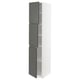 METOD High cabinet with shelves/3 doors, white/Voxtorp dark grey, 40x60x200 cm