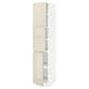 Option: METOD High cabinet with shelves/3 doors, white/Voxtorp high-gloss light beige, 40x60x200 cm