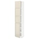 METOD High cabinet with shelves/3 doors, white/Voxtorp high-gloss light beige, 40x41x200 cm