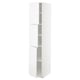 METOD High cabinet with shelves/3 doors, white/Voxtorp high-gloss/white, 40x60x200 cm