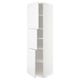 METOD High cabinet with shelves/3 doors, white/Voxtorp high-gloss/white, 60x60x220 cm