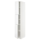METOD High cabinet with shelves/3 doors, white/Voxtorp high-gloss/white, 40x60x220 cm
