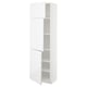 METOD High cabinet with shelves/3 doors, white/Voxtorp high-gloss/white, 60x41x200 cm