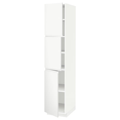 METOD white kitchen cabinet, modern minimalist design, adjustable shelf, matte finish.