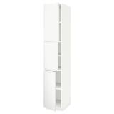METOD High cabinet with shelves/3 doors, white/Voxtorp matt white, 40x60x220 cm