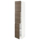 METOD High cabinet with shelves/3 doors, white/Voxtorp walnut effect, 40x60x200 cm