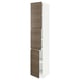 METOD High cabinet with shelves/3 doors, white/Voxtorp walnut effect, 40x60x220 cm