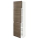 METOD High cabinet with shelves/3 doors, white/Voxtorp walnut effect, 60x41x200 cm