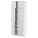 METOD High cabinet with shelves/4 doors, white/Aspudden light grey, 80x41x200 cm