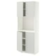 METOD High cabinet with shelves/4 doors, white/Aspudden light grey, 80x41x200 cm