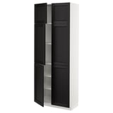 METOD High cabinet with shelves/4 doors, white/Lerhyttan black stained, 80x41x200 cm