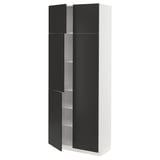 METOD High cabinet with shelves/4 doors, white/Nickebo matt anthracite, 80x41x200 cm