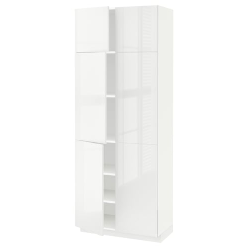 METOD white high gloss kitchen cabinet, sleek and modern with adjustable shelf, right or left hinge.