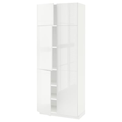 METOD High cabinet with shelves/4 doors, white/Ringhult white, 80x41x200 cm