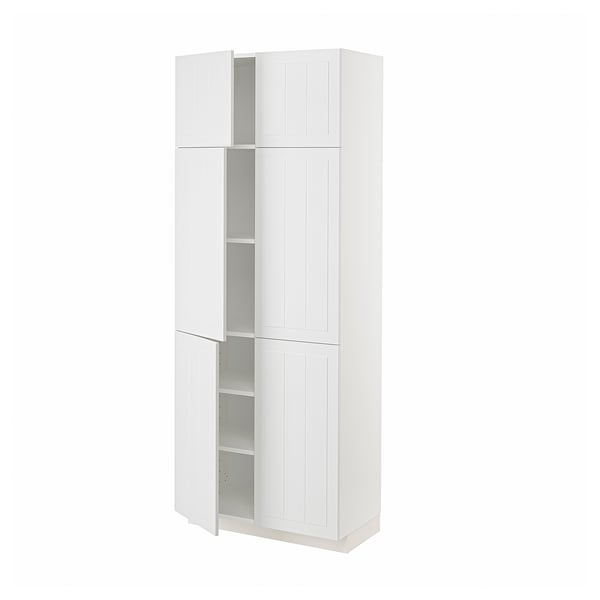 METOD High cabinet with shelves/4 doors, white/Stensund white, 80x41x200 cm