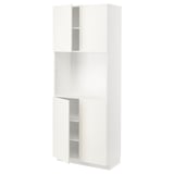 METOD High cabinet with shelves/4 doors, white/Vallstena white, 80x41x200 cm