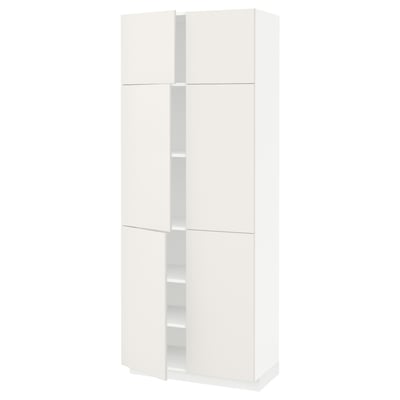 METOD High cabinet with shelves/4 doors, white/Veddinge white, 80x41x200 cm