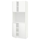 METOD High cabinet with shelves/4 doors, white/Voxtorp matt white, 80x41x200 cm