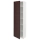 METOD High cabinet with shelves, white Askersund/dark brown ash effect, 60x41x200 cm