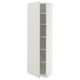 METOD High cabinet with shelves, white/Aspudden light grey, 60x41x200 cm