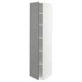 METOD High cabinet with shelves, white/Bodbyn grey, 40x60x200 cm