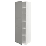 METOD High cabinet with shelves, white/Bodbyn grey, 60x60x200 cm