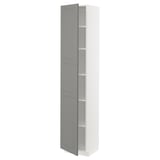 METOD High cabinet with shelves, white/Bodbyn grey, 40x41x200 cm