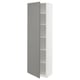 METOD High cabinet with shelves, white/Bodbyn grey, 60x41x200 cm