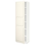 METOD High cabinet with shelves, white/Bodbyn off-white, 60x41x200 cm