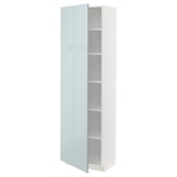 METOD High cabinet with shelves, white/Kallarp light grey-blue, 60x41x200 cm