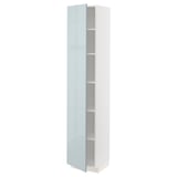 METOD High cabinet with shelves, white/Kallarp light grey-blue, 40x41x200 cm