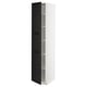 Option: METOD High cabinet with shelves, white/Lerhyttan black stained, 40x60x200 cm