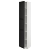 METOD High cabinet with shelves, white/Lerhyttan black stained, 40x41x200 cm