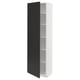 METOD High cabinet with shelves, white/Nickebo matt anthracite, 60x41x200 cm