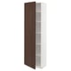 METOD High cabinet with shelves, white/Sinarp brown, 60x41x200 cm