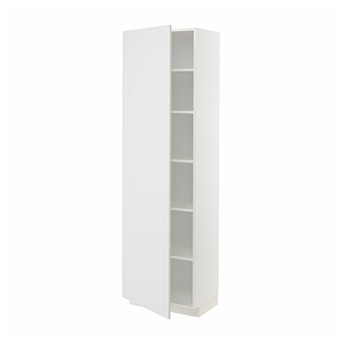 METOD white kitchen cabinet with adjustable shelf, modern design, white.