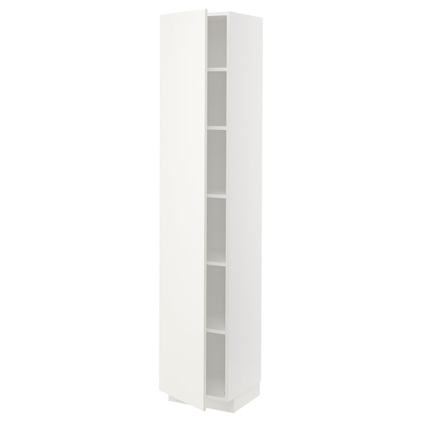 METOD High cabinet with shelves, white/Vallstena white, 40x41x200 cm