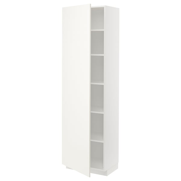 METOD High cabinet with shelves, white/Vallstena white, 60x41x200 cm