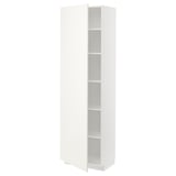 METOD High cabinet with shelves, white/Vallstena white, 60x41x200 cm