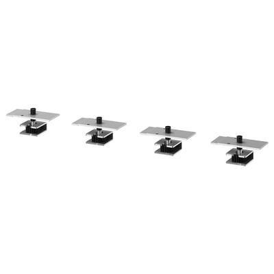 Four metallic, adjustable feet designed for METOD base and high cabinets, ensuring stability on uneven floors.