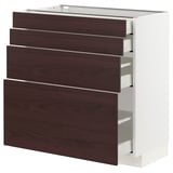 METOD / MAXIMERA Base cab 4 frnts/4 drawers, white Askersund/dark brown ash effect, 80x41x80 cm