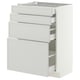 METOD / MAXIMERA Base cab 4 frnts/4 drawers, white/Aspudden light grey, 60x41x80 cm