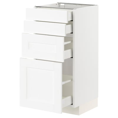 METOD / MAXIMERA Base cab 4 frnts/4 drawers, white Enköping/white wood effect, 40x41x80 cm